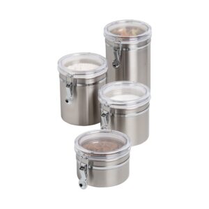 Clear/Stainless Steel Canisters (4-Piece Set)