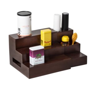Walnut Bamboo 3-Tier Expandable Spice Rack