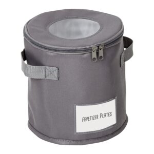 Gray 8-Inch Round Dinnerware Storage Box